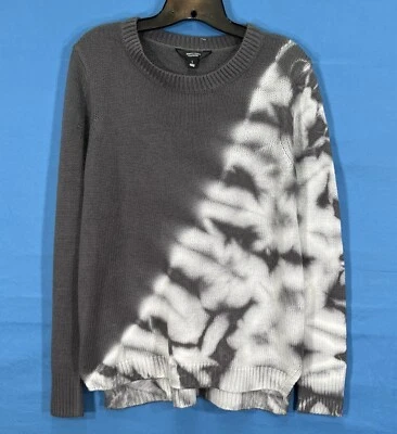 SIMPLY VERA WANG Gray TIE-DYE Mid-Weight Knit CREW NECK Pullover SWEATER Sz S - Image 1 of 4