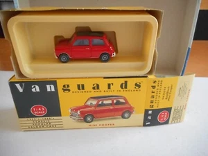 Vanguards VA25000 Mini Cooper Red/Black 1:43+ Number plates + box - Picture 1 of 12