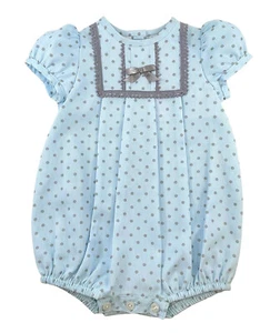 Baby Girl Romper Suit Spanish Alber Summer Sun Lace Blue - Picture 1 of 6