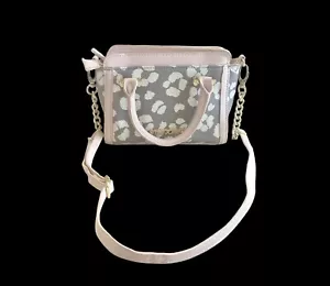 Betsey Johnson Small Tote/Crossbody Pink & Gray with Bow - Picture 1 of 15