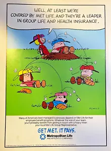 1985 Magazine Advertisement Metrpolitan Life Insurance Snoopy Charlie Brown - Picture 1 of 2