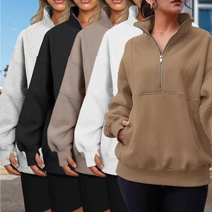 Womens Y2K Half Zip Pullover Sweatshirt Fall Clothes - Picture 1 of 31
