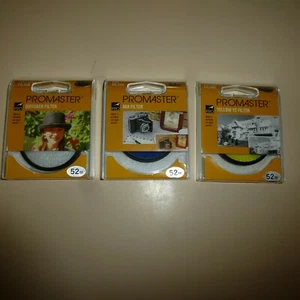 3 NEW IN PACKAGE 52mm CAMERA LENS FILTERS - 80-A, Y-2 & DIFFUSER - Picture 1 of 1