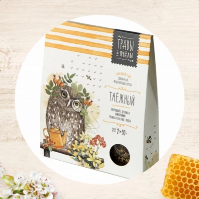 Травы и пчелы травяной чай тайга 80 г  - Изображение 1 из 4