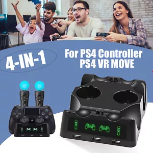 4in1 Controller Charger Dock For PS4 / MOVE /PS4 VR Quick Charging Station Stand - Picture 1 of 8