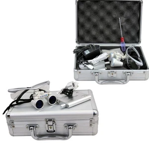 3.5x420mm Dental Loupes Zahnarzt Lupenbrille Kopflupe LED Headlampe mit Box - Bild 1 von 5