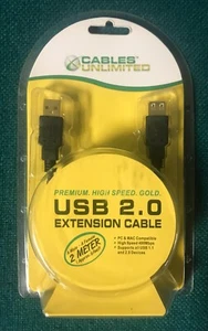 USB 2.0 M-to-F EXTENDER CORD (6 FT.) - NEW IN PACKAGE & FREE SHIPPING! - Picture 1 of 3