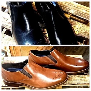 Lot 2 New Dress Shoe Slip On ROCKPORT Trutech Light Shock Black & Brown 10 W - Picture 1 of 24