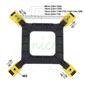 10x Adjustable Intel 775 1155 1156 1366 Mounting Bracket PC CPU Heatsink Base - Picture 1 of 5
