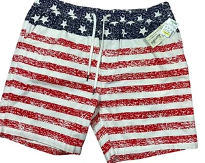 Islandia flag elastic waist shorts USA XL cotton 4TH July - Picture 1 of 7