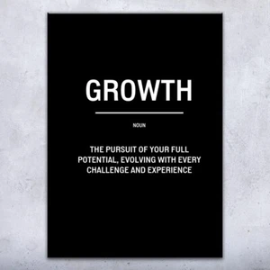 Growth Definition Wall Art Bold Poster, Canvas or Framed Office Decor Boss Gift - Picture 1 of 6