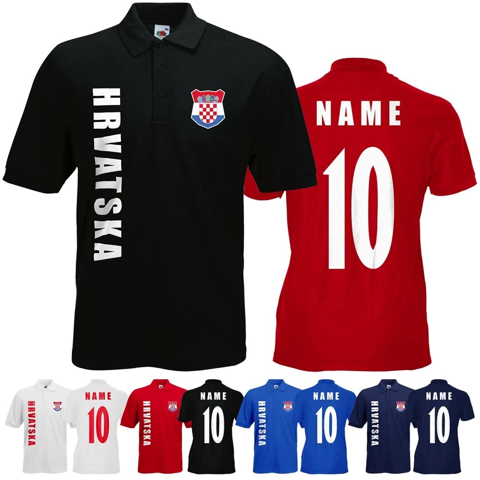 AKYTEX WM 2018 Kroatien HRVATSKA Polo-Shirt Trikot Name Nummer