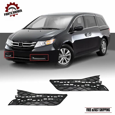 2PCS For 2014-2017 Honda Odyssey Front Left & Right Bumper Fog Light Cover Trim — 第 1/4 张图片