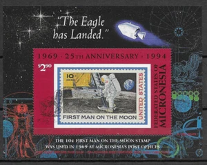 MICRONESIA , 1994 , 25TH ANNIV. MOON LANDING , SOUVENIR SHEET ,  MNH , CV$4.25 - Picture 1 of 1