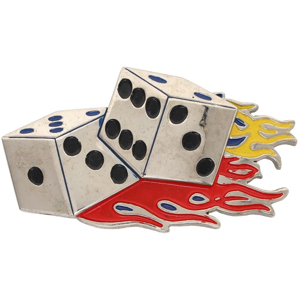 Dados dados juego de casino Las Vegas Vegas ruleta jugador hebilla de cinturón Foto 1 de 2