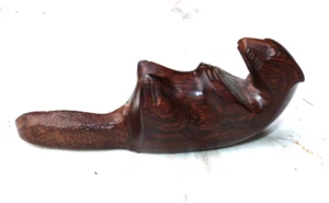 Ironwood Hand Carved Sea Otter Figurine Relaxing on Back-5" Long - Picture 1 of 12