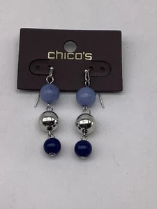 Chico’s Turquoise / Blue Multi Silver Earrings NWTS - Picture 1 of 3