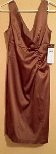 Vestido de fiesta/cóctel de DAMMA RICA FUNDA DE SATÉN - TALLA 4 BRONCE Ruching - Imagen 1 de 9