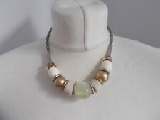 Costume Jewellery Statement Necklace Silver Tones Gold Tones Beaded Chunky