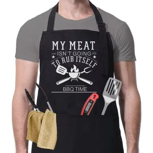 Funny Grilling Apron for Men.One Size Fits All - Cooking Barbecue Apron - Picture 1 of 7