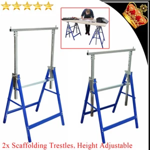 2 pcs Portable Workshop Work Bench Table Scaffolding Trestles Frame Stand Ladder - Picture 1 of 5