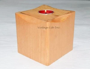 Wood Cremation Urns with Tealight Holder Natural Wood Memorial Keepsake Urns - Imagen 1 de 13