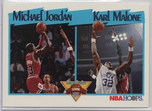 1991-92 NBA HOOPS #306 NBA SCORING LEADERS - MICHAEL JORDAN & KARL MALONE - Picture 1 of 1