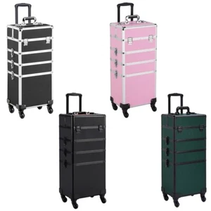 Rolling Cosmetic Cases Makeup Trolley Case on Wheels Beauty Storage Organiser - Picture 1 of 33