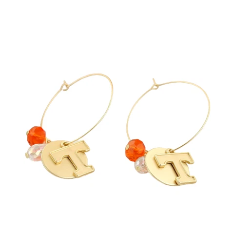 Tennessee Volunteers Matte Gold Logo Hoop Earrings Cover