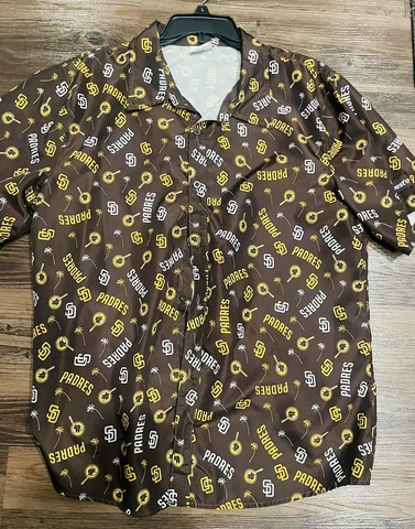 SAN DIEGO PADRES HAWAIIAN SHIRT SGA SIZE L. GREAT CONDITION Cover