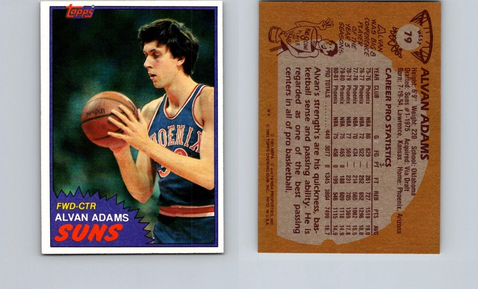 1981-82 Topps - Alvan Adams #79W - Image 1 of 1