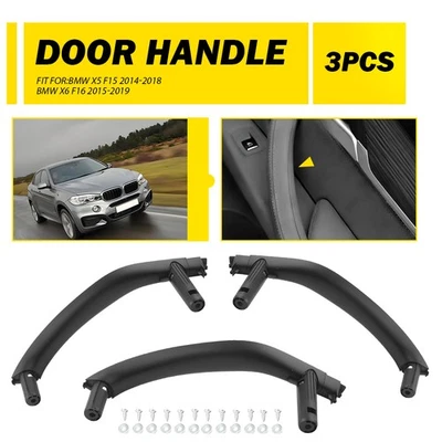 3PCS Door Inside Handle Trim Cover Pull For F15 BMW X5 2014-2018 X6 F16 2015-19 - Image 1 of 4