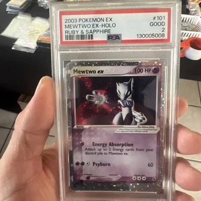Pokémon Mewtwo EX TCG Holo Ultra Rare Card Ruby and Sapphire 101/109 PSA Grade! - Image 1 of 3