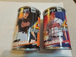 2 PINNACLE Inside Cal Ripken & Greg Maddux 1998 Factory Sealed Card In Can New - Picture 1 of 5