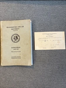 Catálogo Universidad Washington and Lee 1948-49. Lexington Virginia. Tapa blanda - Imagen 1 de 24