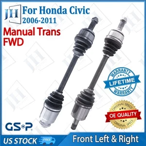 Juego de ejes CV par delantero izquierdo derecho OE para 06-11 Honda Civic 1,8 L tracción delantera manual - Imagen 1 de 15