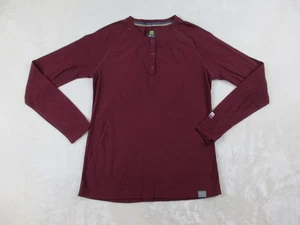 Camicia Meriwool Layers donna media rossa Henley manica lunga casual donna* - Foto 1 di 12