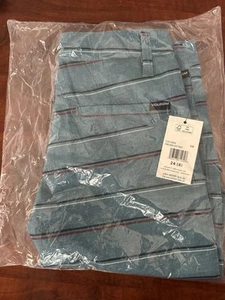 VOLCOM Frickin Surf N Turf Boys Shorts Aqua Pin Stripe Size 24 (8) - Picture 1 of 3