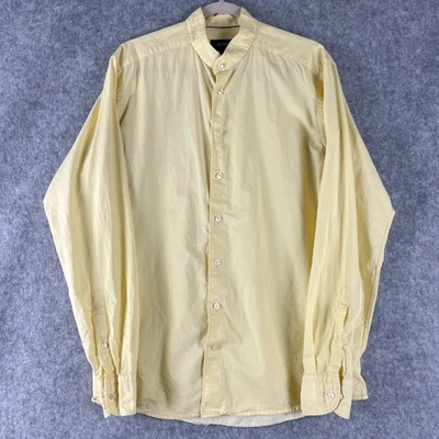 Eton Shirt Mens Large 41/16 Yellow Lightweight Twill Cotton Silk Trim Button Up - Image 1 of 4