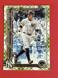 Ben Rice 2025 Topps Holiday (RC,SP) Rookie Green Plaid Parallel #H8 NY Yankees - Picture 1 of 2