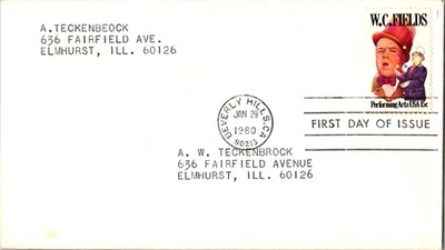Vintage FDC USPS Scott #1803 WC Fields Performing Arts c1980 - Image 1 of 3