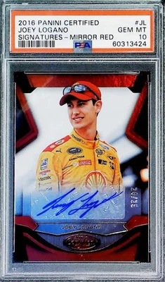 2016 Panini Certified Signatures Mirror Red Joey Logano #JL PSA 10 Gem MINT  - Image 1 of 2