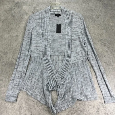 Cárdigan Suéter Verve Ami Para Mujer Gris Medio Algodón Tejido Acanalado Frente Abierto Foto 1 de 4