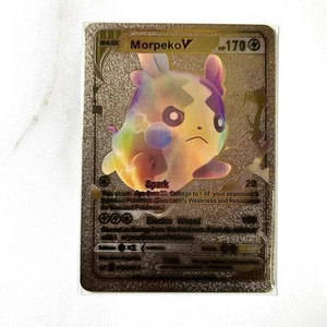 Pokémon Morpeko V Gold Foil Holo Textured Fan Art Card Nintendo - Picture 1 of 2