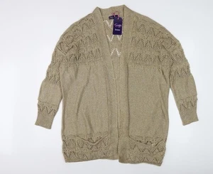 Marks and Spencer Gold Open-Knit Women's Open Front Cardigan Size 20 - Picture 1 of 12