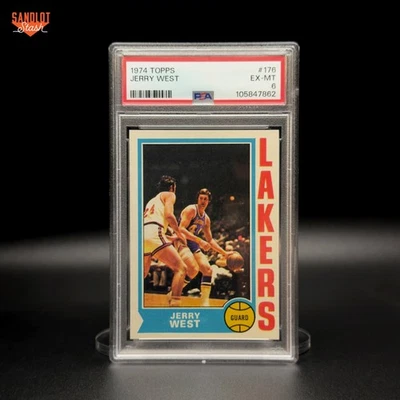 1974-75 Topps Jerry West #176 PSA 6 - Lakers Legend Salón de la fama ex-como nuevo Foto 1 de 2