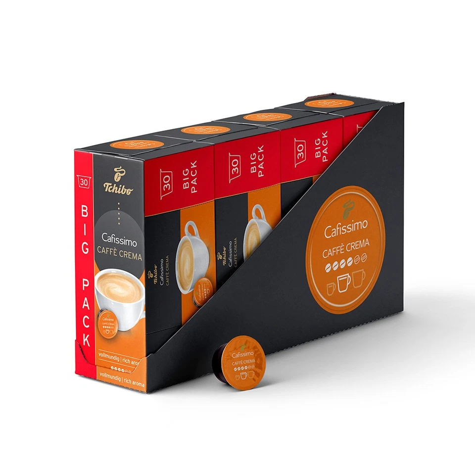 Tchibo Cafissimo Caffè Crema vollmundig, 120 Stück 4 x 30 Kaffeekapseln - Bild 1 von 4