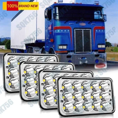 Faro LED 4D 4x6"" haz Hi-LO H4656 4 piezas para camiones Peterbilt 320 357 379 378 Foto 1 de 4