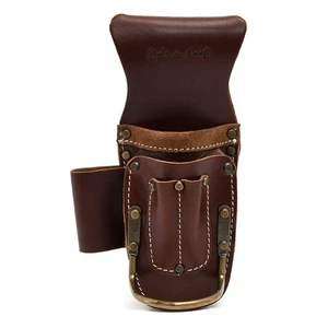- 5 Pocket Pliers and Hammer Holder, Full-Grain Leather Tool Pouch, Multi Too... - Picture 1 of 7