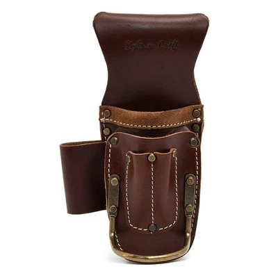 - 5 Pocket Pliers and Hammer Holder, Full-Grain Leather Tool Pouch, Multi Too... - Image 1 of 4